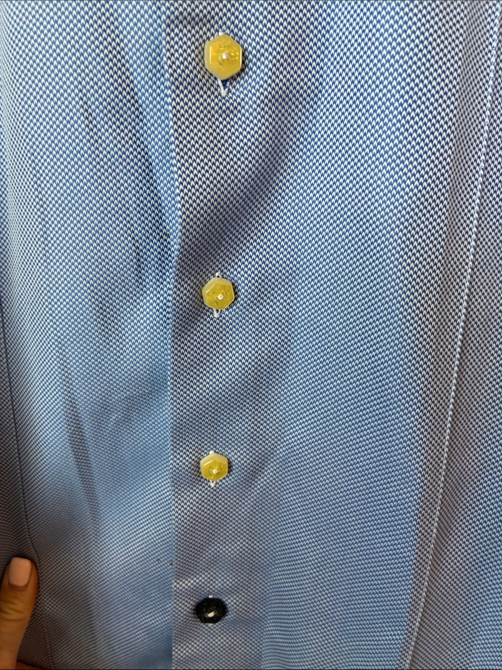 Angelo Galasso Blue Embroidered Dress Shirt Label - Picture 5 of 15